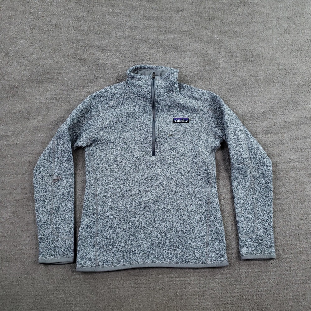 Patagonia Better Sweater Jacket Womens XS Gray 1/4 Zip Pockets Fleece Logo
